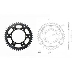 ΓΡΑΝΑΖΙΑ ΤΡΟΧΟΥ SUPERSPROX/RST-486-44T STEALTH-ΜΑΥΡΟ (520CONV) YZF-R6'06-18,MT09'14-18,YZF1000R1'04-15,FZ-09/FJ-09'14-18,GSX-R750/1000'16-18,EX250'88-13 (520CONV) - 502-60-0486441