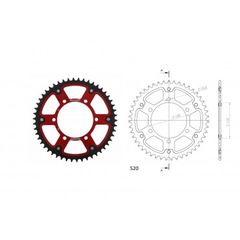 ΓΡΑΝΑΖΙΑ ΤΡΟΧΟΥ SUPERSPROX/RST-486-44T STEALTH-ΚΟΚΚΙΝΟ (520CONV) YZF-R6'06-18,MT09'14-18,YZF1000R1'04-15,FZ-09/FJ-09'14-18,GSX-R750/1000'16-18,EX250'88-13 (520CONV) - 502-60-0486444