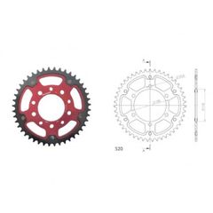 ΓΡΑΝΑΖΙΑ ΤΡΟΧΟΥ SUPERSPROX/RST-486-45T STEALTH-ΚΟΚΚΙΝΟ YZF-R6'06-18,MT09'14-18,YZF1000R1'04-15,FZ-09/FJ-09'14-18,GSX-R750/1000'16-18,EX250'88-13 - 502-60-0486454