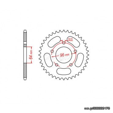 ΓΡΑΝΑΖΙΑ ΤΡΟΧΟΥ 0254/Z50 XR200R(HA06248 502-01-406248) - 510-01-12500