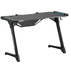Γραφείο gaming Glory BRATECK διαστάσεων 1200x600mm RGB σε μαύρο χρώμα