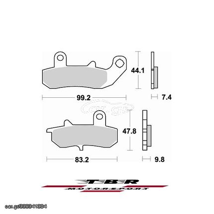 ΟΡΓΑΝΙΚΑ ΤΑΚΑΚΙΑ SP ORGANIC BRAKE PADS SP TBR728