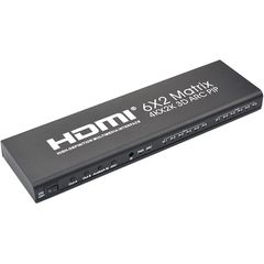 ARTLIGHT CVT-514 HDMI MATRIX 6X2 with 6 Input and 2 Output, 4Κ, MINI JACK, TOSLINK - ArtSound and Lights