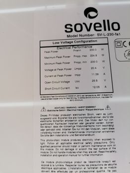 Φωτοβολταϊκά Πανέλα SOVELLO SV-L-230