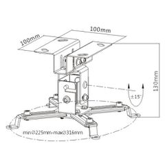 BRATECK PRB-2S Ceiling mount bracket projector - BRATECK-thumb-1