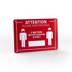 Adam Hall Hardware 88001 COR ENG Warning sign 177x127mm "Please Keep distance" English - Adam Hall