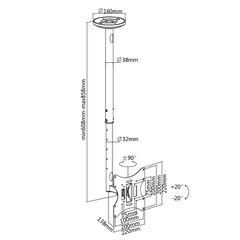 ARTLIGHT LCD-504A ADJUSTABLE CEILING BRACKET FOR LCD - ArtSound and Lights-thumb-1