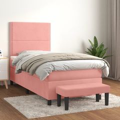 ΚΡΕΒΑΤΙ BOXSPRING ΜΕ ΣΤΡΩΜΑ ΡΟΖ 90X200 ΕΚ. ΒΕΛΟΥΔΙΝΟ 3137766