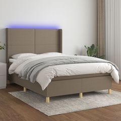 ΚΡΕΒΑΤΙ BOXSPRING ΜΕ ΣΤΡΩΜΑ & LED TAUPE 140X190 ΕΚ. ΥΦΑΣΜΑΤΙΝΟ 3138713