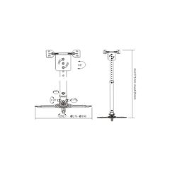 Brateck PRB-10 S Solid Ceiling Projector Mount silver - BRATECK-thumb-1