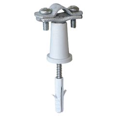 Στήριγμα αγωγών Φ8-10mm St/tZn με βίδα και ούπα και πλαστικό PA μακρύ L36 αποστάτη για χρήση σε τοιχοποιία,μπετό & εξωτ/κούς χώρους