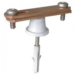 Στήριγμα ταινιών χάλκινο max 40-50x7mm Cu με πλαστικό PA κοντό L17 αποστάτη για χρήση σε τοιχοποιία , μπετό & εξωτ/κούς χώρους