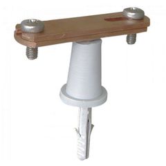 Στήριγμα ταινιών χάλκινο max 40-50x7mm Cu με πλαστικό PA μακρύ L36 αποστάτη για χρήση σε τοιχοποιία , μπετό & εξωτ/κούς χώρους