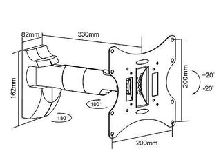 Brateck LCD-502A Full Motion Wall Brackets - BRATECK-thumb-1