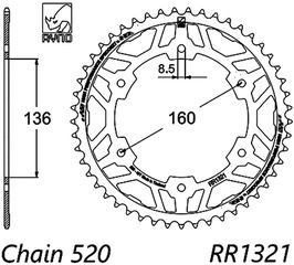 σετ αλυσιδογραναζα sprocket set RYNO AP-98 APRILIA Pegaso 650 98-99