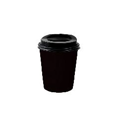 Ποτήρι χάρτινο Open Care double wall μαύρο χωρητικότητας 8oz γυαλιστερό σε πακέτο των 25 τεμαχίων