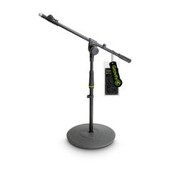 Gravity MS 2212 B - Short Microphone Stand With Round Base And 1-Point Adjustment Telescoping Boom - Gravity