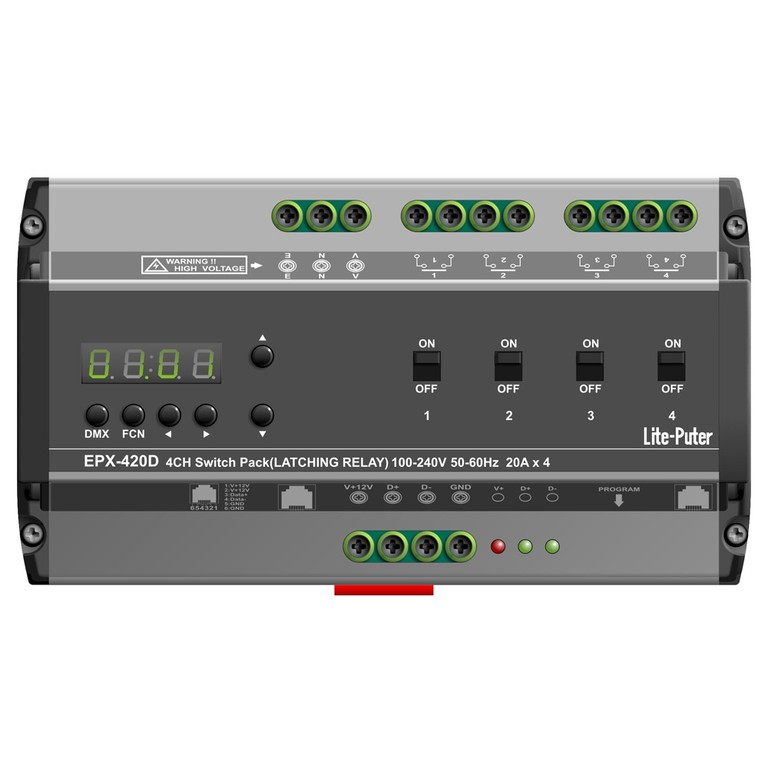 LITE PUTER EPX420D relay system DMX 4-channel - LITE-PUTER