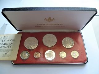 CAYMAN ISLANDS 1975 **SILVER PROOF** set (8 coins) Sealed w/Box Case & COA