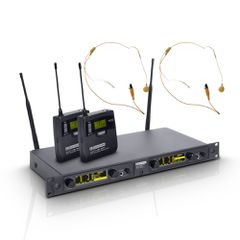 LD Systems LDWIN42BPHH2 WIN 42 Series - Wireless Microphone System with 2 x Belt Pack and 2 x Headset skin-coloured - LD SYSTEMS