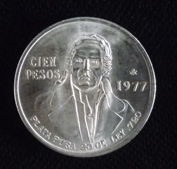 ΜΕΞΙΚΟ / MEXICO 1977 100 pesos ** SILVER **