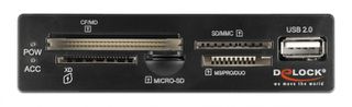 DELOCK USB 9-pin card reader 91708, CF/SD/XD/MS/Micro SD/USB, 3.5" bay-thumb-1