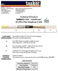 TASKER C604 Flat Telephone cable 4 way for RJ45 white - TASKER-thumb-2