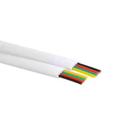 TASKER C604 Flat Telephone cable 4 way for RJ45 white - TASKER