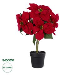 GloboStar® Artificial Garden CHRISTMASS FLOWER EUPHORBIA 20365 Τεχνητό Διακοσμητικό Χριστουγεννιάτικο Λουλούδι Αλεξανδρινό Υ49cm