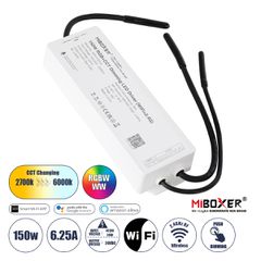 GloboStar® 71440 WP5-P150V24 Mi-BOXER DC Smart Wifi & RF 2.4Ghz & Push Dimming Power Supply Τροφοδοτικό SELV & Controller / Dimmer All in One 5 Καναλιών AC100-240V σε DC 24V 5 x 1.25A 30W - Max 6.25A