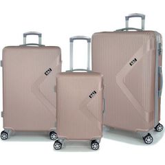 Βαλίτσες Ormi ESH029-2 Σετ 3τμχ Μεγάλη / Μεσαία / Καμπίνας Ροζ Χρυσό