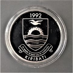 KIRIBATI 20 dollars 1992 **SILVER PROOF** in capsule w. certificate UNC