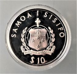 SAMOA 10 tala 1992 *** SILVER PROOF *** in capsule w. certificate UNC