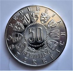 ΑΥΣΤΡΙΑ / AUSTRIA 50 schilling 1963  * 900 SILVER PROOF-LIKE *  **ΝΕΑ ΤΙΜΗ ΓΙΑ ΛΙΓΟ**