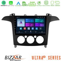 MEGASOUND - Bizzar Ultra Series Ford S-Max 2006-2008 (manual A/C) 8core Android13 8+128GB Navigation Multimedia Tablet 9"