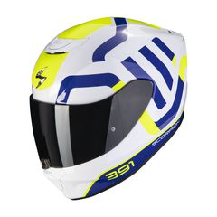 ΚΡΑΝΟΣ ΜΗΧΑΝΗΣ SCORPION EXO-391 AROK WHITE BLUE NEON YELLOW **5 ΧΡΟΝΙΑ ΕΓΓΥΗΣΗ**