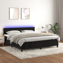 ΚΡΕΒΑΤΙ BOXSPRING ΜΕ ΣΤΡΩΜΑ & LED ΜΑΥΡΟ 180X200 ΕΚ. ΒΕΛΟΥΔΙΝΟ 3134479