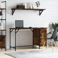 Γραφείο Υπολογιστή Καπνιστή Δρυς 131x48x75εκ. από Επεξεργ. Ξύλο 836220