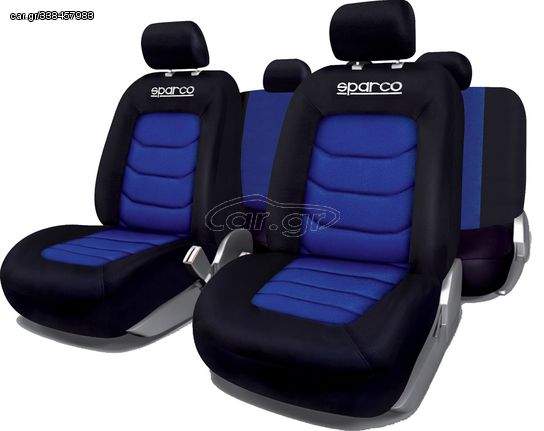 Κάλυμμα Καθισμάτων Πολυεστερικό μπλε-μαύρο 4τμχ Sparco