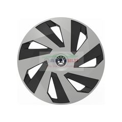 Τάσια Τροχών Αυτοκινήτου Versaco Vector Ασημί/Μαύρο- 14'' με σήμα Skoda Σετ 4τμχ.