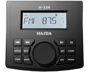 Hasda MP3 Player H-334 4x50W Με ΡΑΔΙΟΦΩΝΟ/USB/BLUETOOTH (ΑΔΙΑΒΡΟΧΟ/ΜΑΥΡΟ)