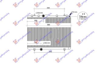 Ψυγειο Νερου 1.6-2.0 Hdi Πετρελαιο +/-A/C Μηχανικο (380x549) Citroen C5 04-08 - 020806360