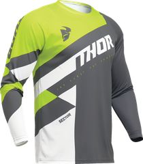 Μπλούζα ΜΧ THOR Sector Checker Jersey Γκρι/Κίτρινη