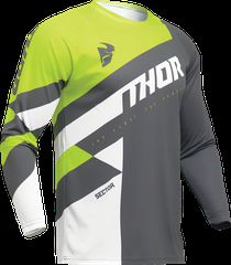 Μπλούζα ΜΧ THOR Sector Checker Jersey Γκρι/Κίτρινη