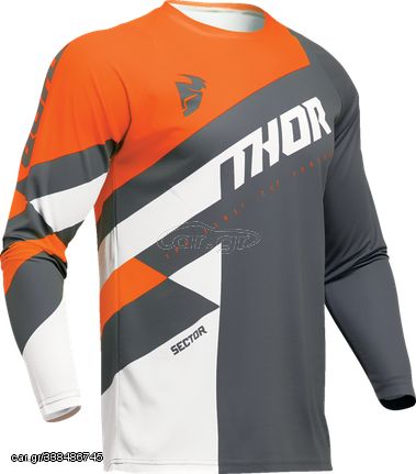 Μπλούζα MX THOR Sector Checker Jersey Γκρι/Πορτοκαλί