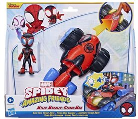 Hasbro Marvel Spidey and His Amazing Friends: Miles Morales: Spider-Man Glow Tech Techno-Racer (F4531)