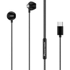 POWERTECH earphones με μικρόφωνο Prime, USB-C, 1.2m, μαύρα