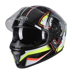 ΚΡΑΝΟΣ PILOT FULLFACE FIGHTER SV SHARK ΜΑΥΡΟ / ΚΟΚΚΙΝΟ / FLUO