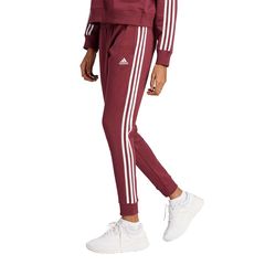 adidas Performance Women's 3Stripes French Terry Cuff Pant Μπορντό IL3420 (adidas Performance)