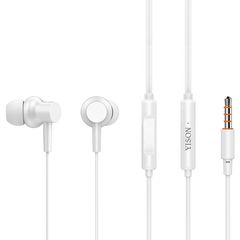 EARPHONES ΑΚΟΥΣΤΙΚΑ STEREO 3,5mm 1,36m ME ΜΙΚΡΟΦΩΝΟ ΛΕΥΚΑ YISON X2-WH